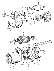 Engine Electrical System - Starting Motor Group (3486i27) Diagram and Parts List for 2097151 Simplicity Lawn Tractor
