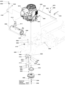 Engine And Pto Group - Briggs And Stratton 44t977 Diagram and Parts List for  Simplicity Lawn Tractor
