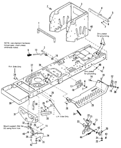 Frame Group - Early Models Diagram and Parts List for 1691270 Simplicity Lawn Tractor