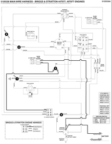 Electrical Schematic - Charging Circuit B&s 44t977, 49t877 Diagram and Parts List for  Simplicity Lawn Tractor