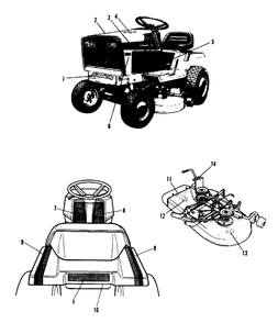 Decal Group Diagram and Parts List for 1690842 Simplicity Lawn Tractor