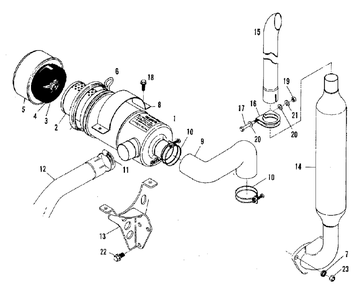 Air Cleaner And Muffler Group (3486i13) Diagram and Parts List for 2097151 Simplicity Lawn Tractor