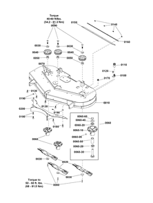 48-Inch Mower Deck - Housing And Arbor Group Diagram and Parts List for 2691695-00 Simplicity Lawn Tractor