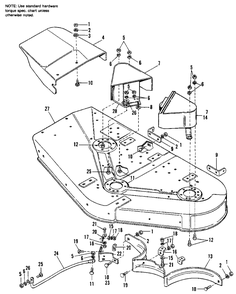 42-Inch And 48-Inch Housing Group Diagram and Parts List for 1691065 Simplicity Lawn Tractor
