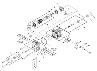 Hydraulic Pump Service Parts - Bdp/Pg Series Diagram and Parts List for 5900947 Simplicity Lawn Tractor