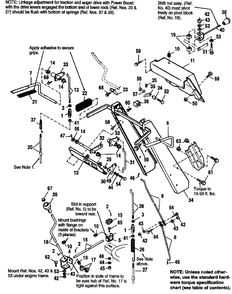 Handles And Controls Diagram and Parts List for 1691900 Simplicity Snow Blower