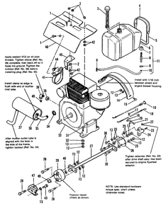 Engine, Exhaust And Drive Shaft Group - 7116 Later Models Diagram and Parts List for 1690578 Simplicity Lawn Tractor