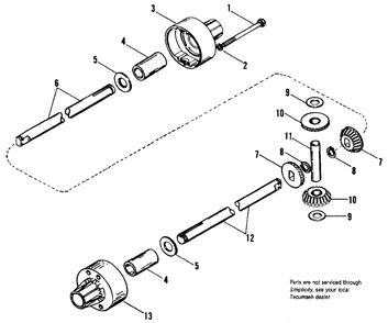 Peerless Differential Model 100-009 Diagram and Parts List for 1690368 Simplicity Lawn Tractor