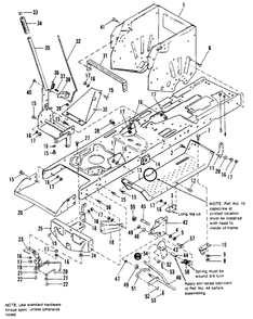 Frame Group Diagram and Parts List for 1690931 Simplicity Lawn Tractor