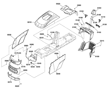 Hood, Grille And Dash Group Diagram and Parts List for  Simplicity Lawn Tractor