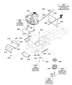 Engine Group - 25 And 27 Gross Hp Briggs And Stratton Diagram and Parts List for  Simplicity Lawn Tractor