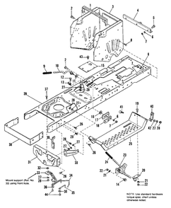 Frame Group Diagram and Parts List for 1690612 Simplicity Lawn Tractor