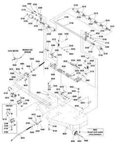 52-Inch (132cm) Mower Deck - Height Adjust And Roller Group Diagram and Parts List for  Simplicity Lawn Tractor