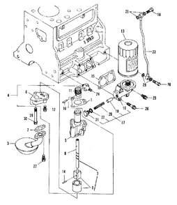 Lubricating System - Oil Pump And Filter Group (3486i11) Diagram and Parts List for 2097151 Simplicity Lawn Tractor