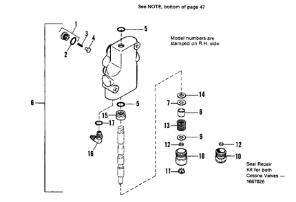 Control Valve Group - Cessna Valve Diagram and Parts List for 1690662 Simplicity Lawn Tractor