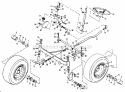 Front Wheels Axle Tie Rod  Steering Diagram and Parts List for  Simplicity Lawn Tractor
