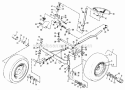 Front Wheels Axle Tie Rod  Steering Diagram and Parts List for  Simplicity Lawn Tractor