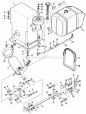 Engine And Drive Shaft Diagram and Parts List for  Simplicity Lawn Tractor