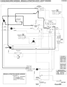 Electrical Schematic - Ignition Grounding Circuit/Op. Pres. B&s 44t977, 49t877 Diagram and Parts List for  Simplicity Lawn Tractor
