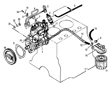 Fuel Injection System - Pump, Lines And Filter Group (3486i18) Diagram and Parts List for 2097151 Simplicity Lawn Tractor