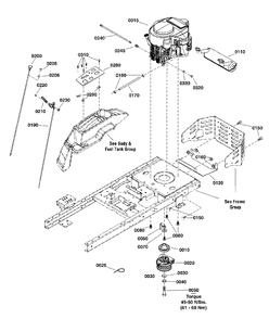 Engine Group Diagram and Parts List for  Simplicity Lawn Tractor