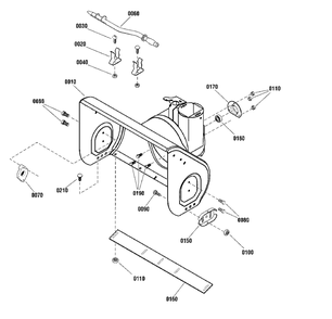 Auger Housing Group Diagram and Parts List for 1696235-02 Simplicity Snow Blower