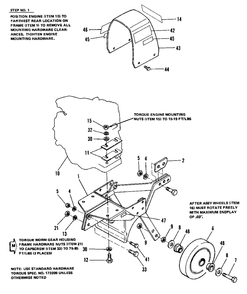 Frame, Engine And Drive Group (1003) Diagram and Parts List for 1690237 Simplicity Tiller