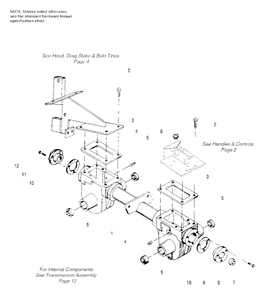 Transmission Housing Diagram and Parts List for 1692877 Simplicity Tiller