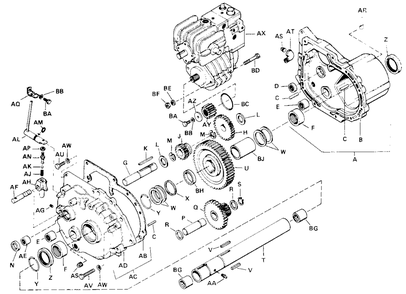 Transmission Group Diagram and Parts List for 990572 Simplicity Lawn Tractor