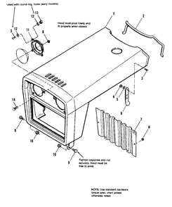 Hood And Grille Group Diagram and Parts List for 1690484 Simplicity Lawn Tractor