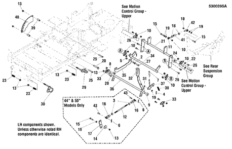 Lift Group Diagram and Parts List for 5900947 Simplicity Lawn Tractor