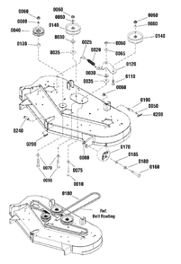 48-Inch (122cm) Mower Deck - Clutch And Support Group Diagram and Parts List for  Simplicity Lawn Tractor