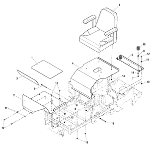 Seat And Kickplate Group - Kohler And B&s Vanguard Diagram and Parts List for 2690451 Simplicity Lawn Tractor
