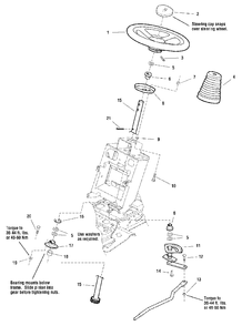 Steering Group - Manual Steering Diagram and Parts List for  Simplicity Lawn Tractor