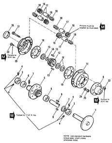 Rear Axle And Differential Group Diagram and Parts List for 1690475 Simplicity Lawn Tractor