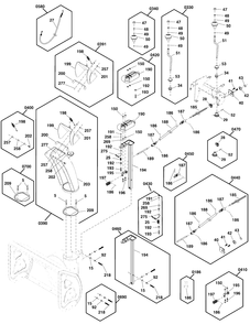 Discharge Chute Group Diagram and Parts List for 1696819-02 Simplicity Snow Blower