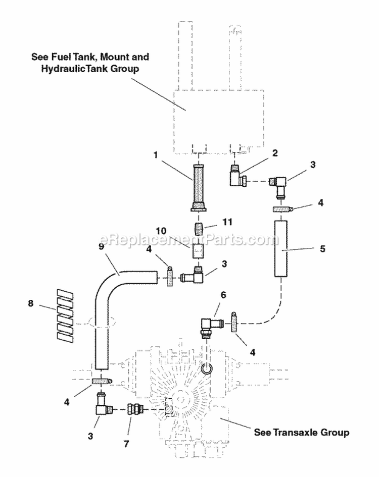 Hydraulic Group (7098Hg) Diagram and Parts List for  Simplicity Lawn Tractor