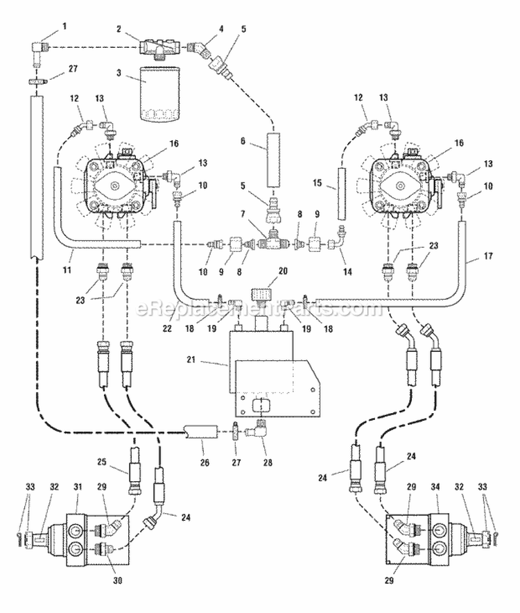 Hydraulic Group (SN 338  Below) (7090Hg1) Diagram and Parts List for  Simplicity Lawn Tractor