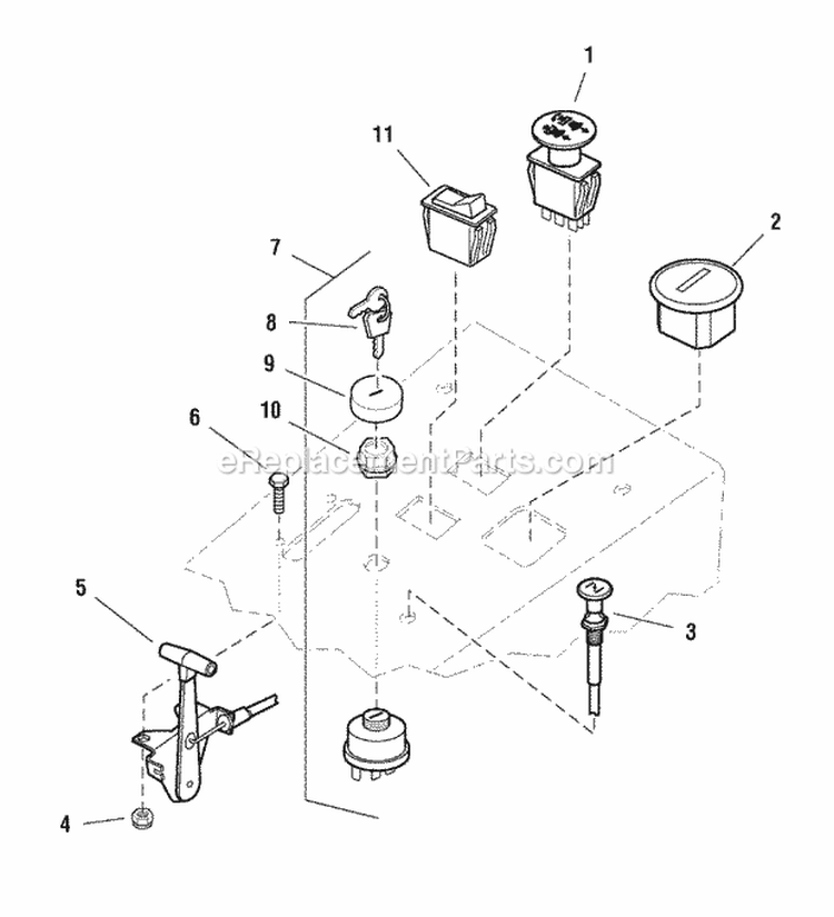 Instrument Panel Group (7090Ipg) Diagram and Parts List for  Simplicity Lawn Tractor