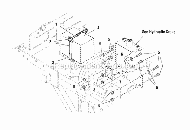 Reservoir Mount  Battery Group (SN 338  Below) (7090Rbg1) Diagram and Parts List for  Simplicity Lawn Tractor
