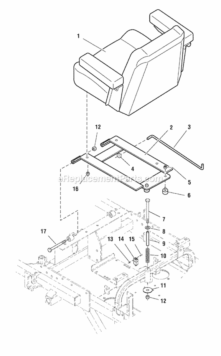 Seat  Seat Mount Group (7090Ssmg) Diagram and Parts List for  Simplicity Lawn Tractor