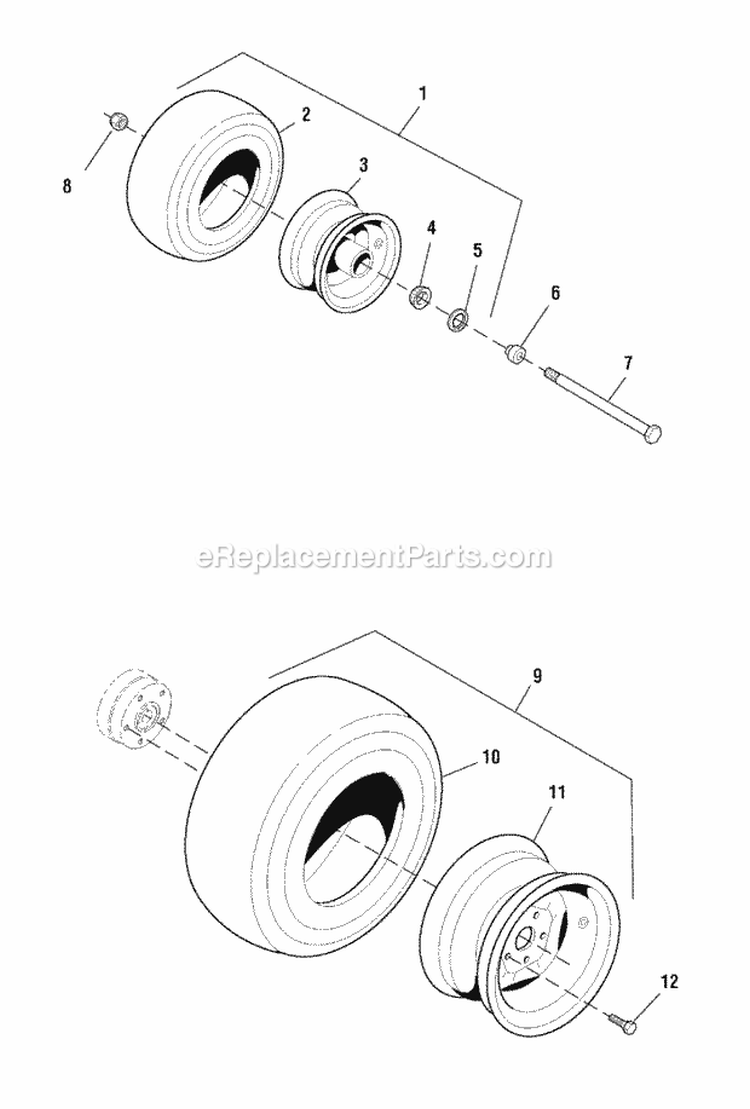 Tire  Wheel Group (7090Twg) Diagram and Parts List for  Simplicity Lawn Tractor
