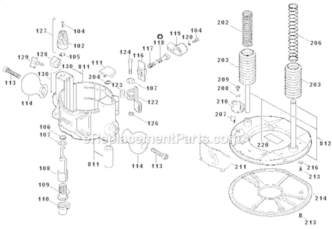 Page B Diagram and Parts List for  Skil Router