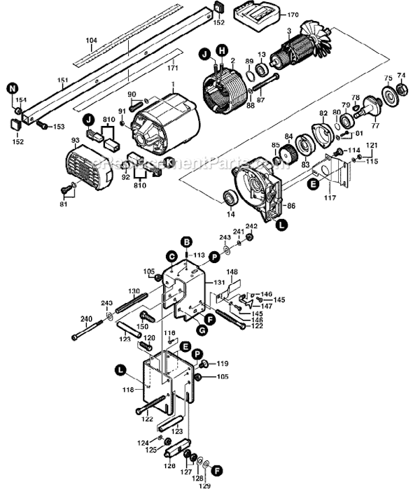 Page A Diagram and Parts List for F012340002 Skil