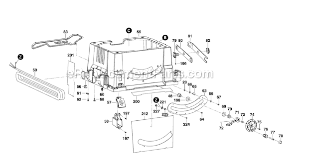 Page A Diagram and Parts List for F012341005 Skil Table Saw