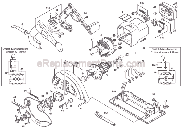 Page A Diagram and Parts List for TYPE 1 F012512500 Skil Circular Saw