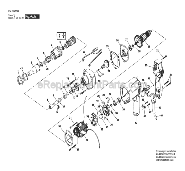 Page A Diagram and Parts List for TYPE 2 F012690699 Skil Electric Drill