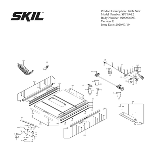 Page A Diagram and Parts List for B Skil Table Saw