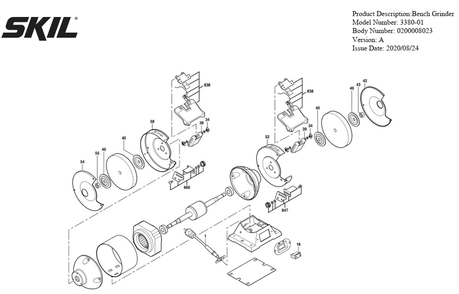 Section 1 Diagram and Parts List for A Skil Table Saw