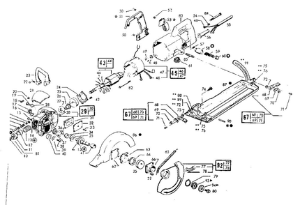 Unit Parts Diagram and Parts List for  Skil Circular Saw